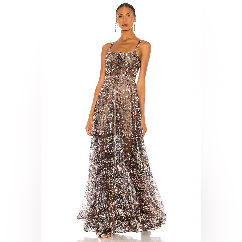 Bronx and Banco Black and Purple Maxi Dress